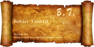 Bohin Tibold névjegykártya